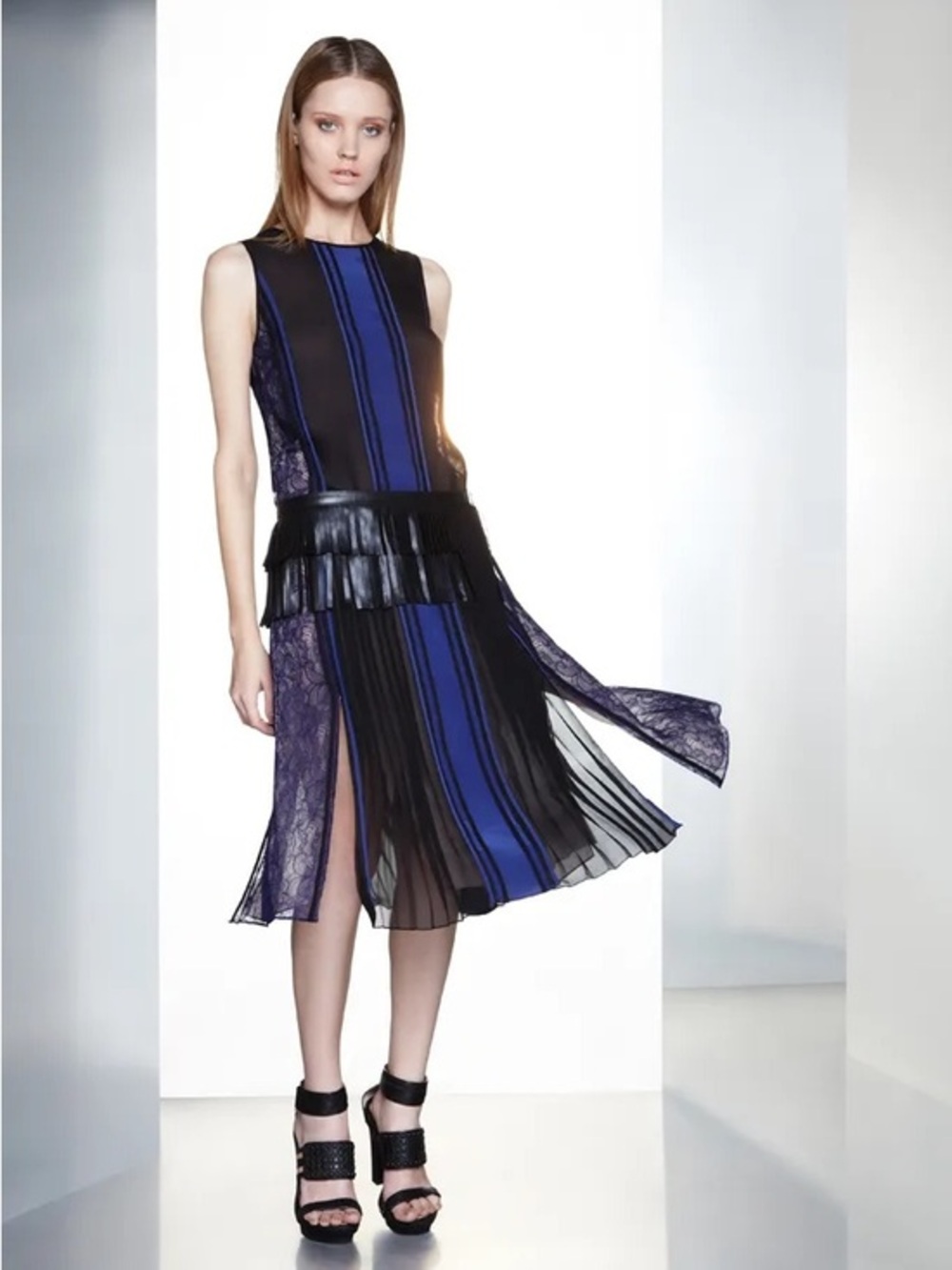 BCBG MaxAzria Runway Silk Panel Dress